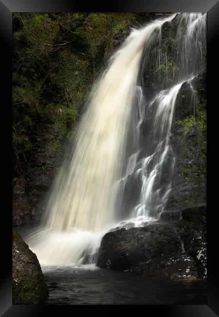 Waterfall the grey mares tail in the Galloway forest Scotland Framed Print by christian maltby