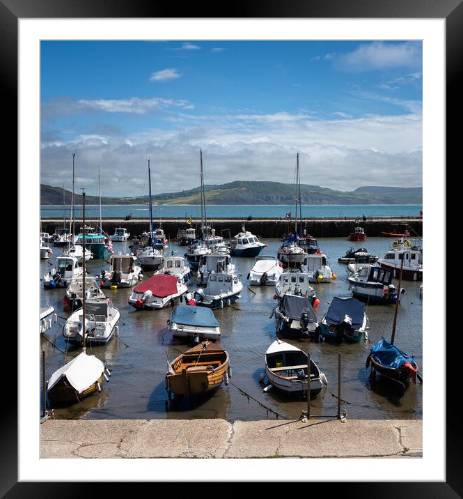 Outdoor Lyme Regis Harbour  Framed Mounted Print by christian maltby
