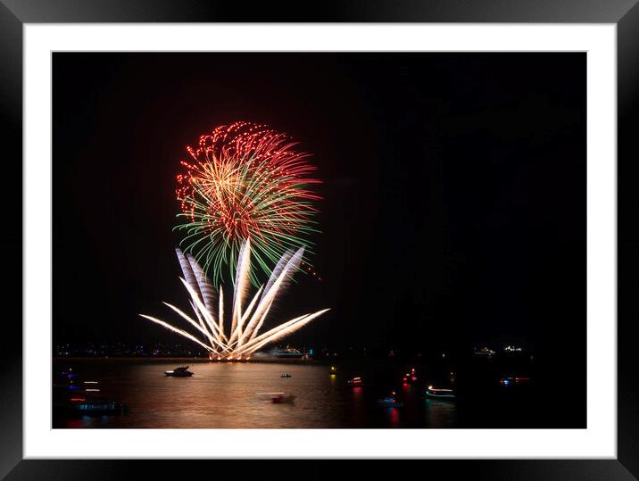 Dark fireworks Framed Mounted Print by Frank Farrell