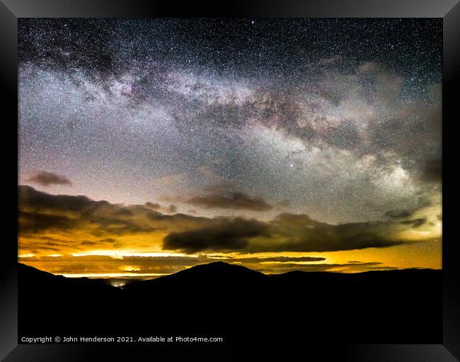 Milky Way rising over Snowdonia  Framed Print by John Henderson