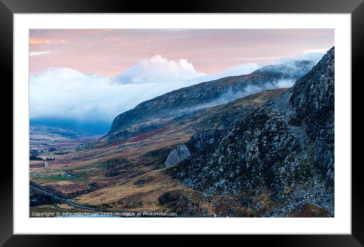 Tryfan and the Ogwen valley Framed Mounted Print by John Henderson