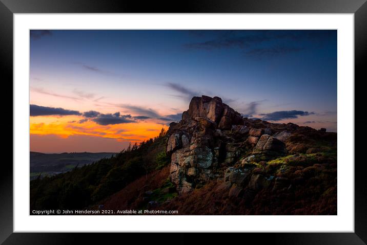 Majestic Sunset at Staffordshire Roaches Framed Mounted Print by John Henderson