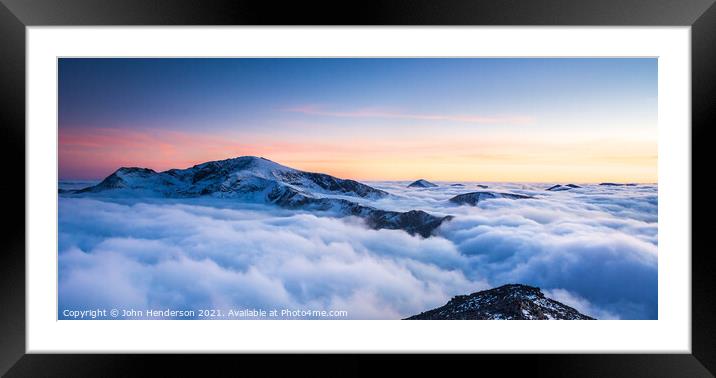  Snowdon inversion  Panorama. Framed Mounted Print by John Henderson