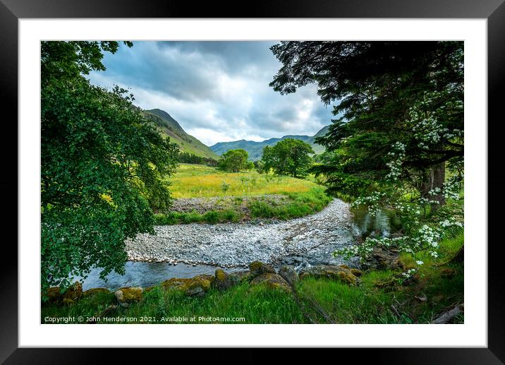 Lake District valley Grisdale. Framed Mounted Print by John Henderson