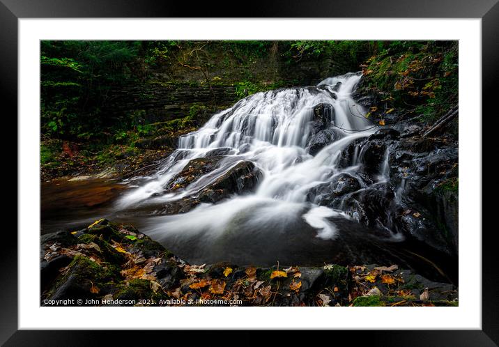 Enchanting Fairy Falls in North Wales Framed Mounted Print by John Henderson