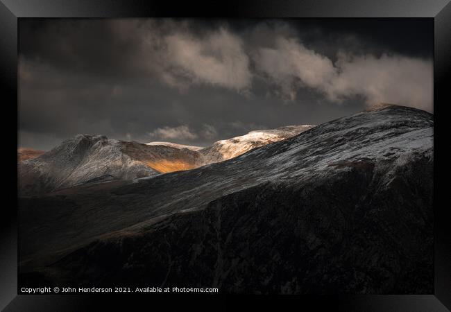 Autumn Snowdonia mountains Framed Print by John Henderson
