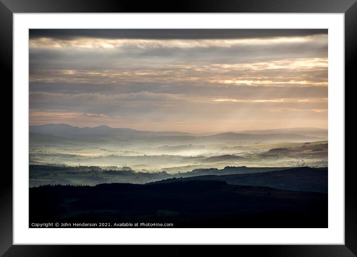 Welsh sunrise landscape. Framed Mounted Print by John Henderson