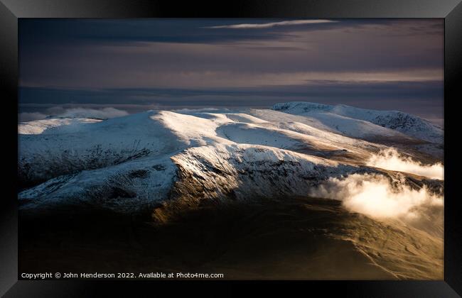 Helvellyn and the Dodds fells Framed Print by John Henderson