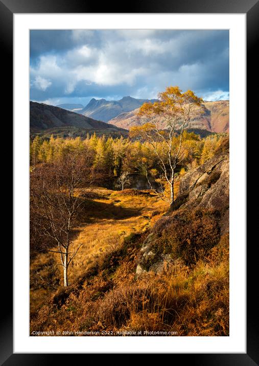 Lake district Autumn Framed Mounted Print by John Henderson