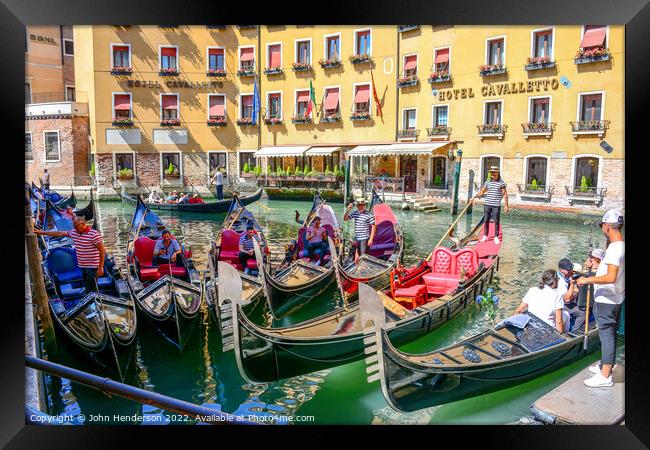Venice gondola  Framed Print by John Henderson