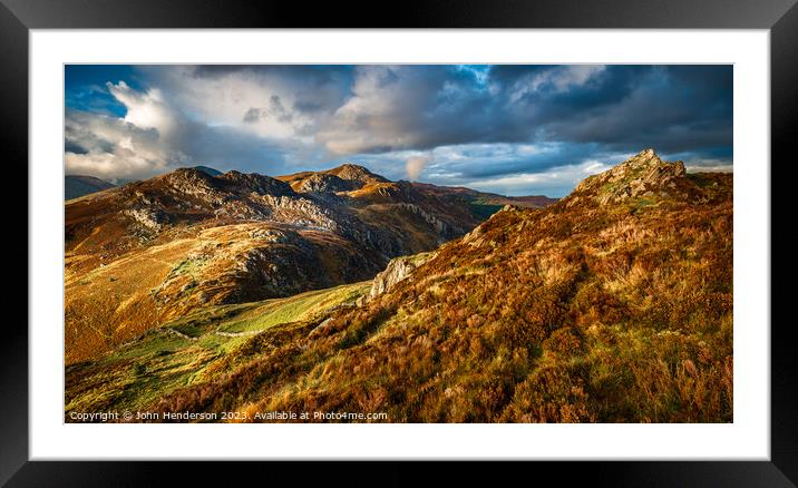 Autumn Snowdonia Panorama Framed Mounted Print by John Henderson