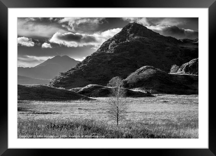 Snowdonia Black and White Framed Mounted Print by John Henderson