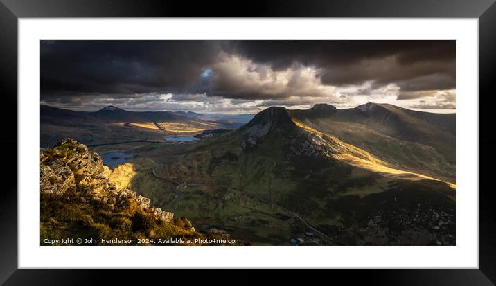 Snowdonia Nantlle Ridge Framed Mounted Print by John Henderson