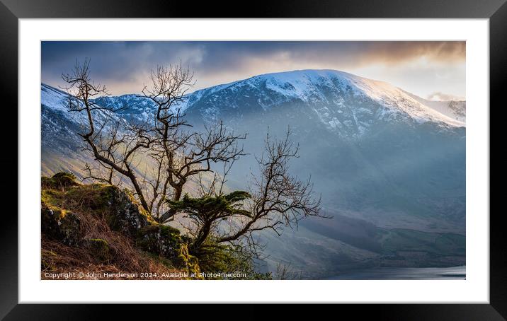 Lake District panorama Mardale Head Framed Mounted Print by John Henderson