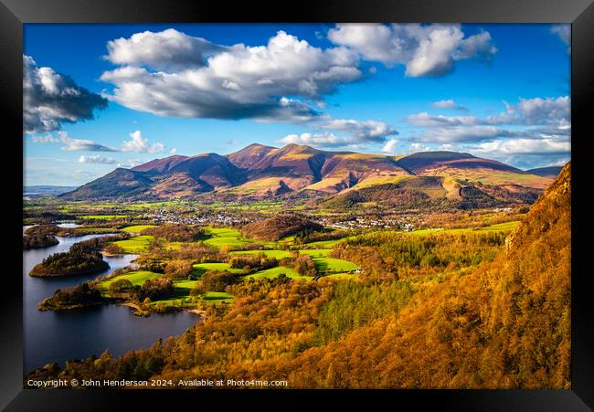 Skiddaw over Keswick Framed Print by John Henderson