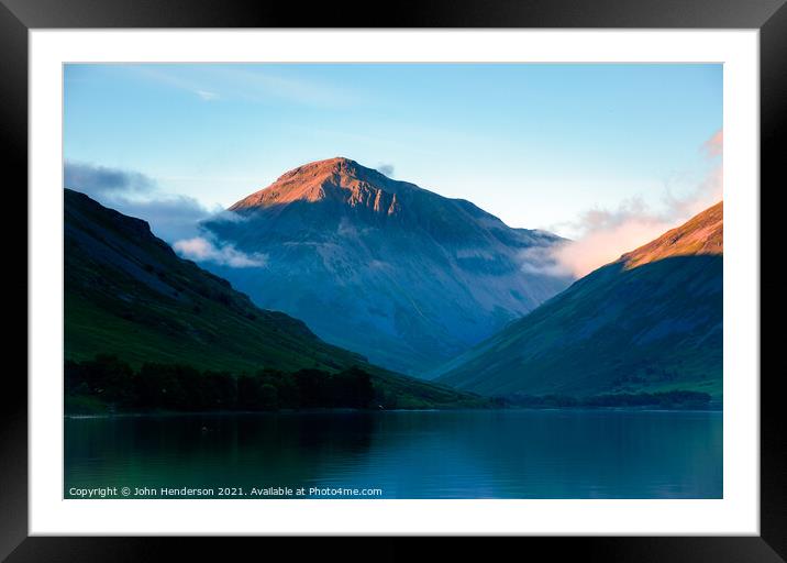 Lake District.Great Gable and Wastwater. Framed Mounted Print by John Henderson
