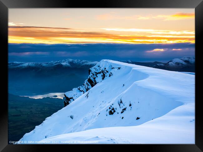 Blencathra winter cornice Framed Print by John Henderson