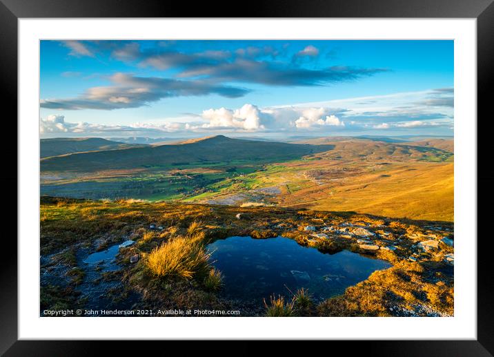 Majestic Sunset Over Yorkshire Three Peaks Framed Mounted Print by John Henderson