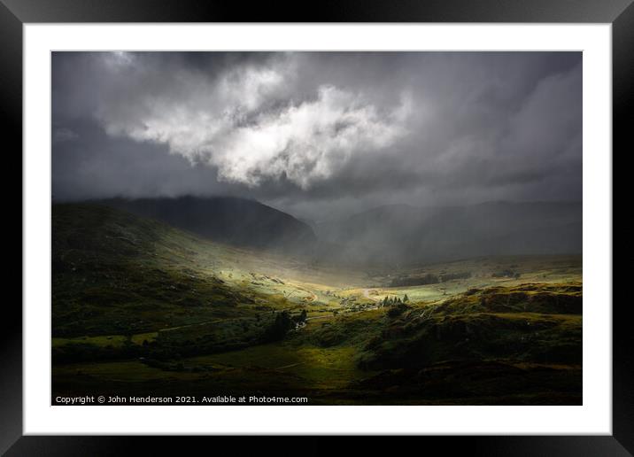 Ogwen valley rain Framed Mounted Print by John Henderson