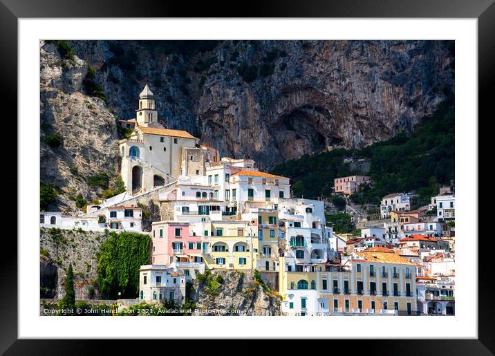 Amalfi coast. Framed Mounted Print by John Henderson
