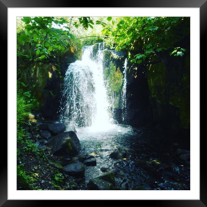 Lumsdale Waterfall Framed Mounted Print by Jemma Carr