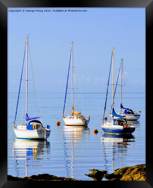 Yachts in Millport Bay, Isle of Cumbrae, Scotland Framed Print by George Moug