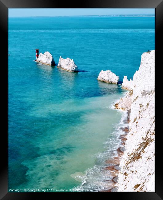 The Needles Rocks, Isle of Wight, Hampshire, UK Framed Print by George Moug