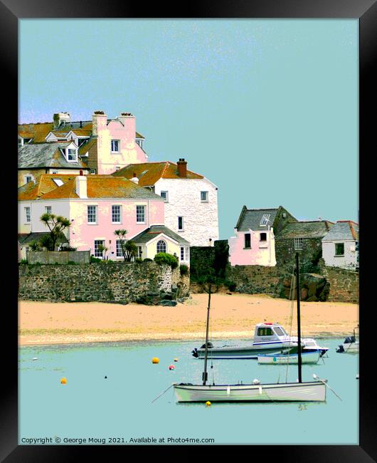 St Ives, Cornwall - Poster Style II Framed Print by George Moug