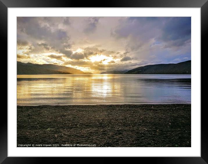 Loch Ness Sunset Framed Mounted Print by mark craven