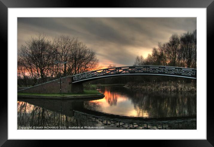 Sunset over the bumble hole, Dudley Framed Mounted Print by Keith McManus