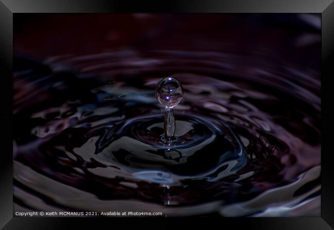 Water droplet Framed Print by Keith McManus