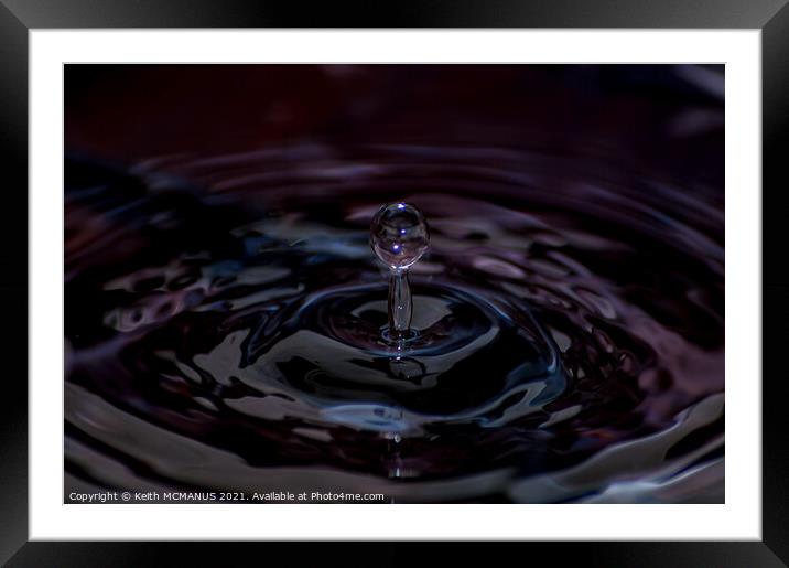 Water droplet Framed Mounted Print by Keith McManus