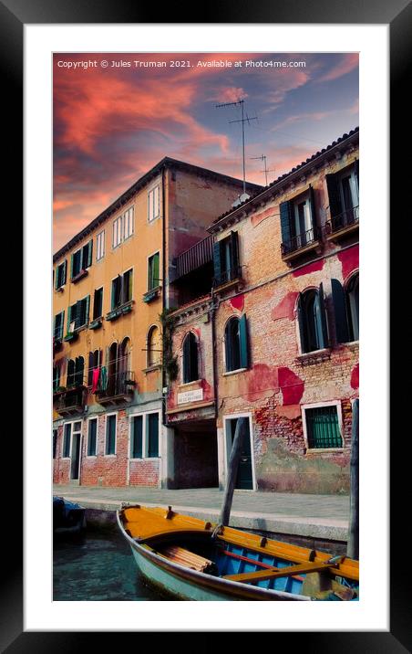 Venice architecture #1 Framed Mounted Print by Jules D Truman