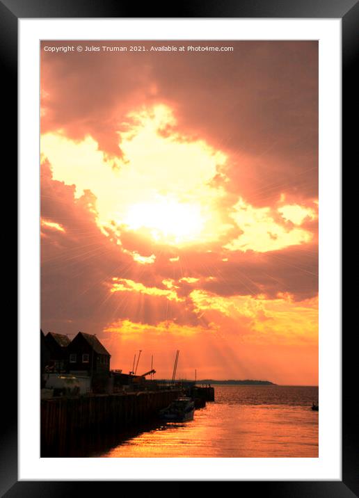 Whitstable sunset #1 Framed Mounted Print by Jules D Truman