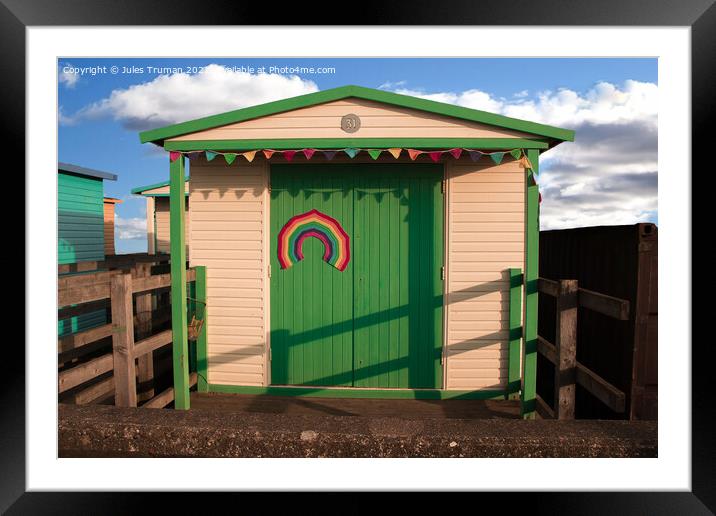 Beach Hut Framed Mounted Print by Jules D Truman