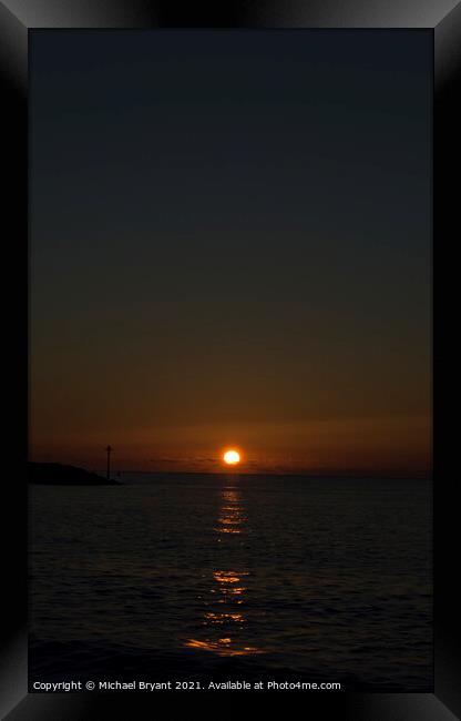 Sunrise at clacton on sea Framed Print by Michael bryant Tiptopimage