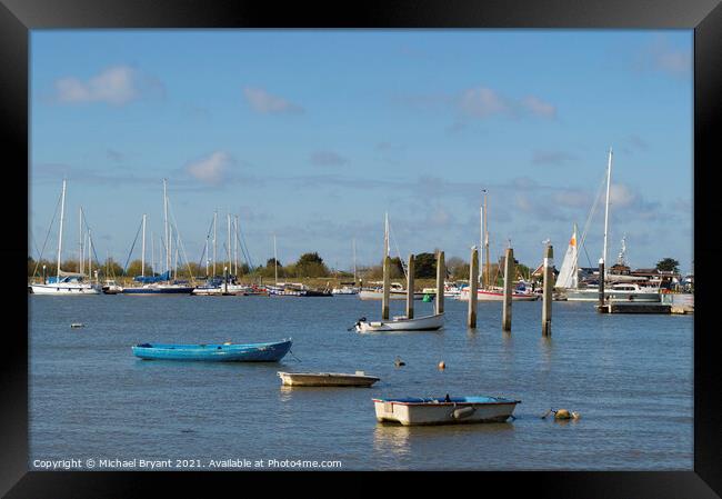  boats at brightlingsea harbour Framed Print by Michael bryant Tiptopimage