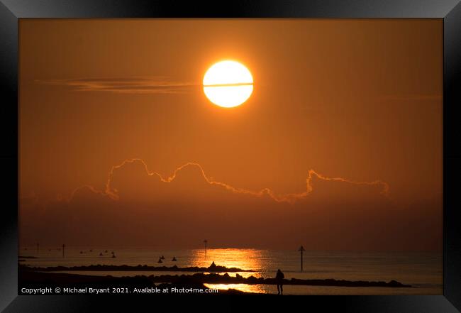 Serene Sunrise over Frinton-on-Sea Framed Print by Michael bryant Tiptopimage