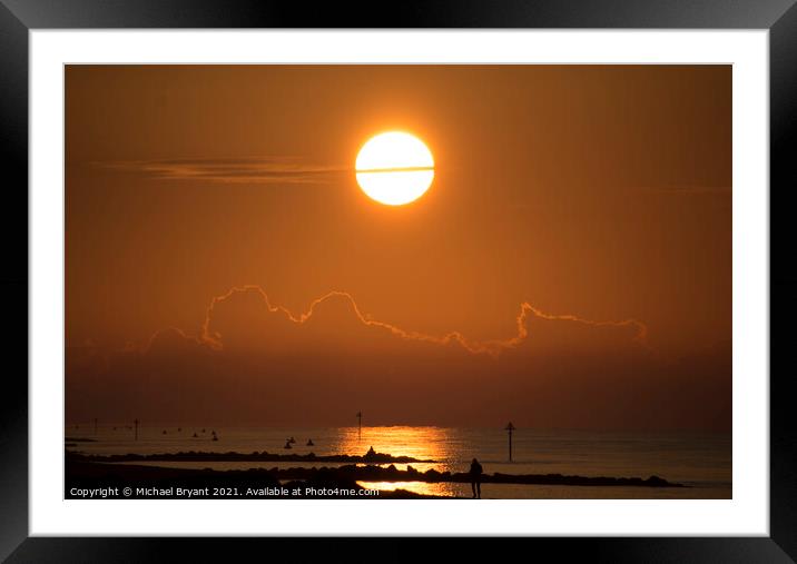 Serene Sunrise over Frinton-on-Sea Framed Mounted Print by Michael bryant Tiptopimage