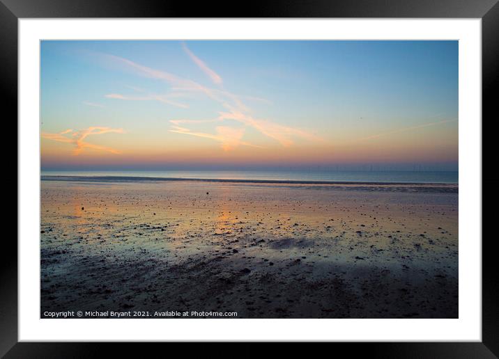 dramatic sunrise clacton Framed Mounted Print by Michael bryant Tiptopimage