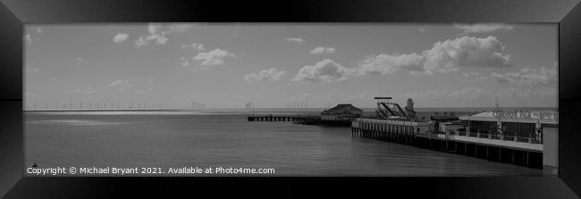 Clacton pier  sunshine close Framed Print by Michael bryant Tiptopimage