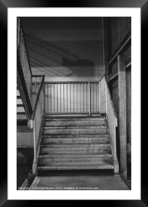 Car park stairs case Framed Mounted Print by Michael bryant Tiptopimage