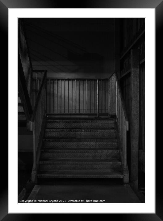 Steel stair case Framed Mounted Print by Michael bryant Tiptopimage