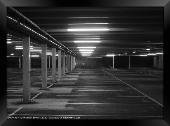Colchester car Park in mono Framed Print by Michael bryant Tiptopimage