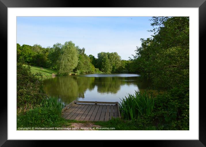 Outdoor highwood country park lake Framed Mounted Print by Michael bryant Tiptopimage