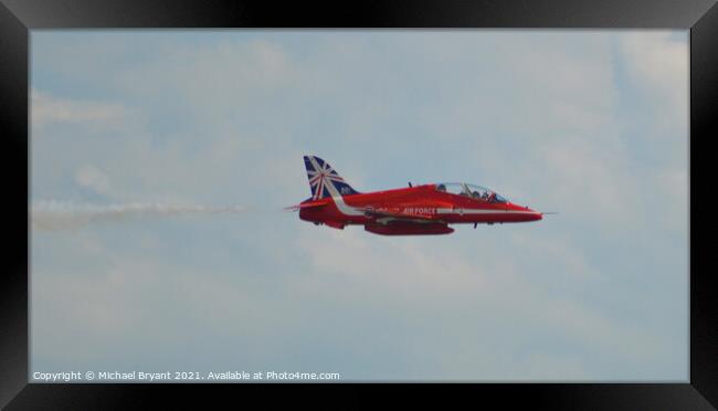 red arrows at clacton air show Framed Print by Michael bryant Tiptopimage