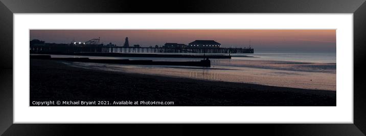clacton on sea  sunrise  Framed Mounted Print by Michael bryant Tiptopimage