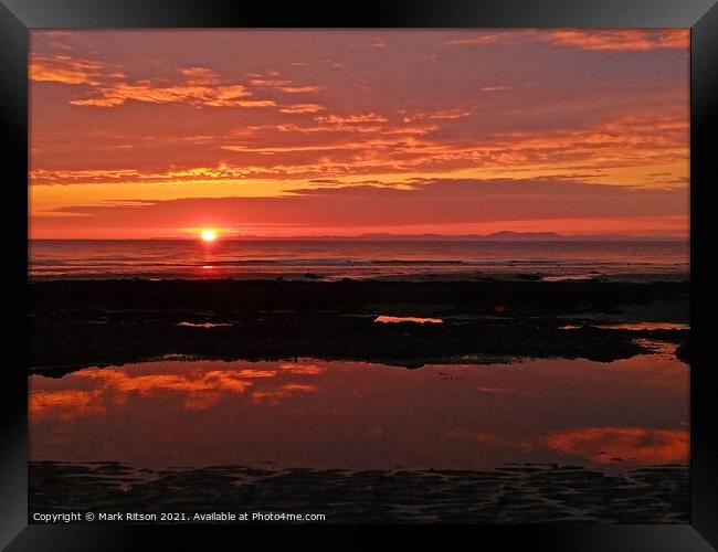 Cumbria beach sunset Framed Print by Mark Ritson