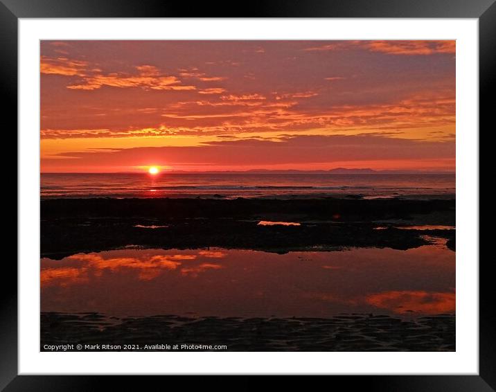 Cumbria beach sunset Framed Mounted Print by Mark Ritson