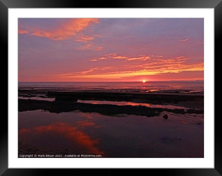 Low Clouds Setting Solway Sun  Framed Mounted Print by Mark Ritson